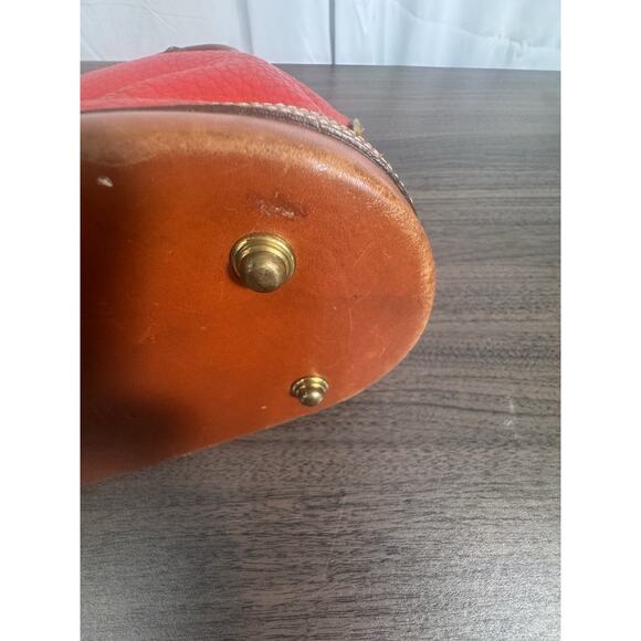 Vintage‎ Dooney & Bourke all weather leather satchel bag red pebbled leather - Picture 12 of 16